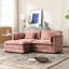 Double avec tissu en chenille, poches latérales amovibles pour l'accoudoir pour le rangement des articles à proximité, éponge à haute densité à l'intérieur, tabouret de couleur rose, capacité de 500 lb, siège en tissu 76,77 x 29,53 x 31,10 pouces-756720544