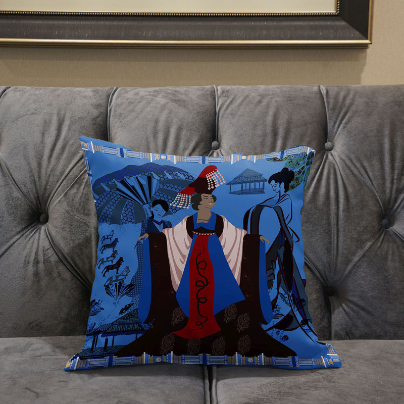 Reversible Throw Pillow, Red/Brown, 20" x 20"