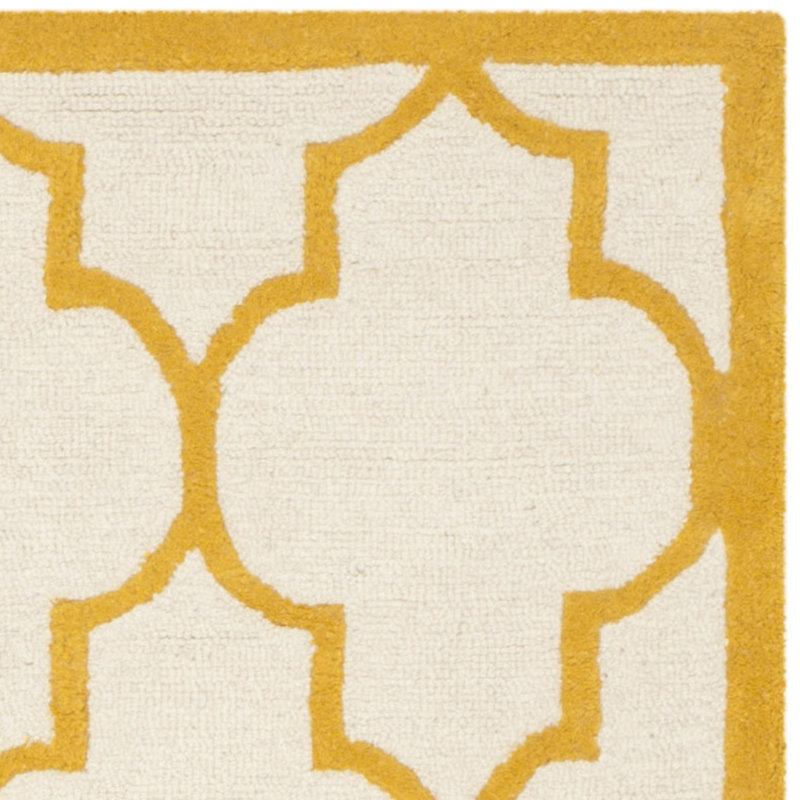 Cannen Hand Tufted Wool Geometric Rug, Rectangle 3' x 5'