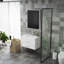 Meuble-lavabo mural blanc brillant avec miroir-1924910841
