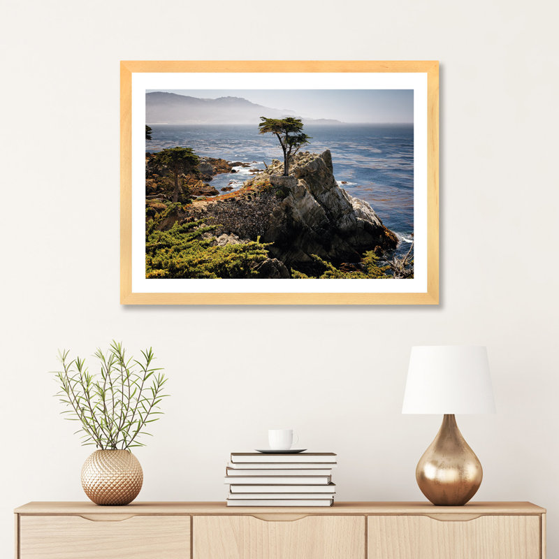 «Lone Cypress Tree» - reproduction, Papier bois naturel, H 16 po x l 24 po x P 1 po
