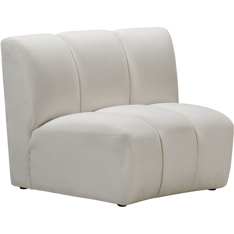 Dabir Velvet Slipper Chair, Cream Velvet