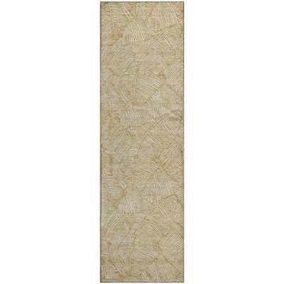 Premium Machine Washable Prisco Gold Rug