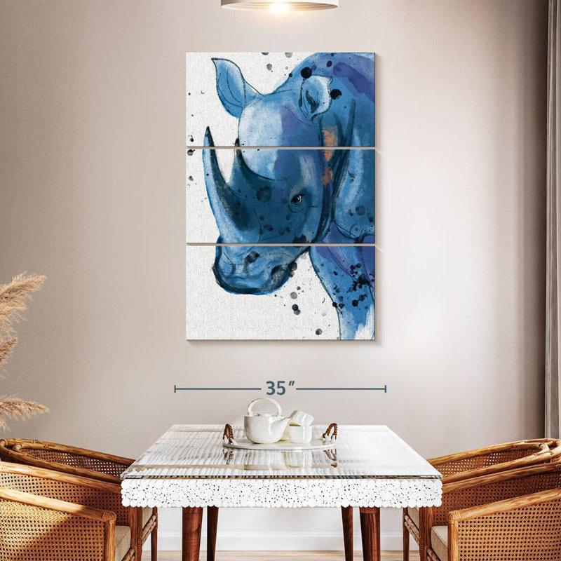 Rhinocéros bleu ronce, H 50 po x l 32 po
