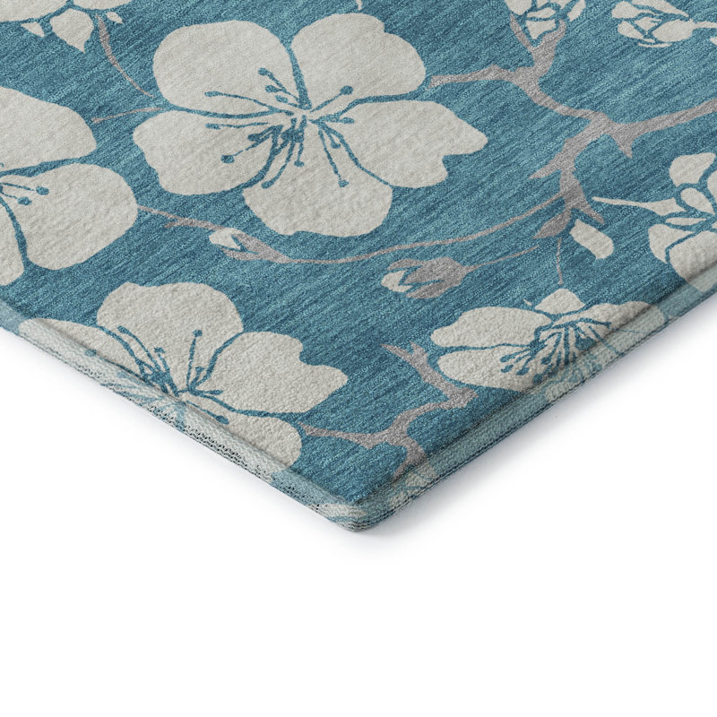 Tapis floral lavable à la machine de qualité supérieure AMF1032, Rectangle 10 pi x 14 pi