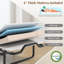 Armoire lit escamotable Murphy avec matelas et roues verrouillables, lit pliant pour petit espace blanc et noir