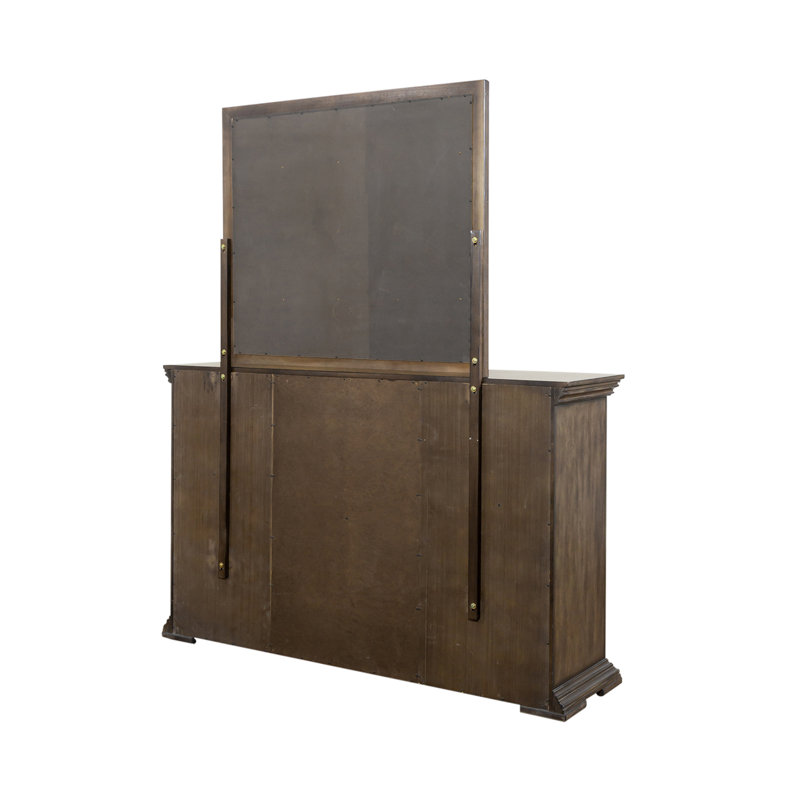Temple Cloud Temple Cloud 6 Drawer Dresser with Mirror Set, Brown