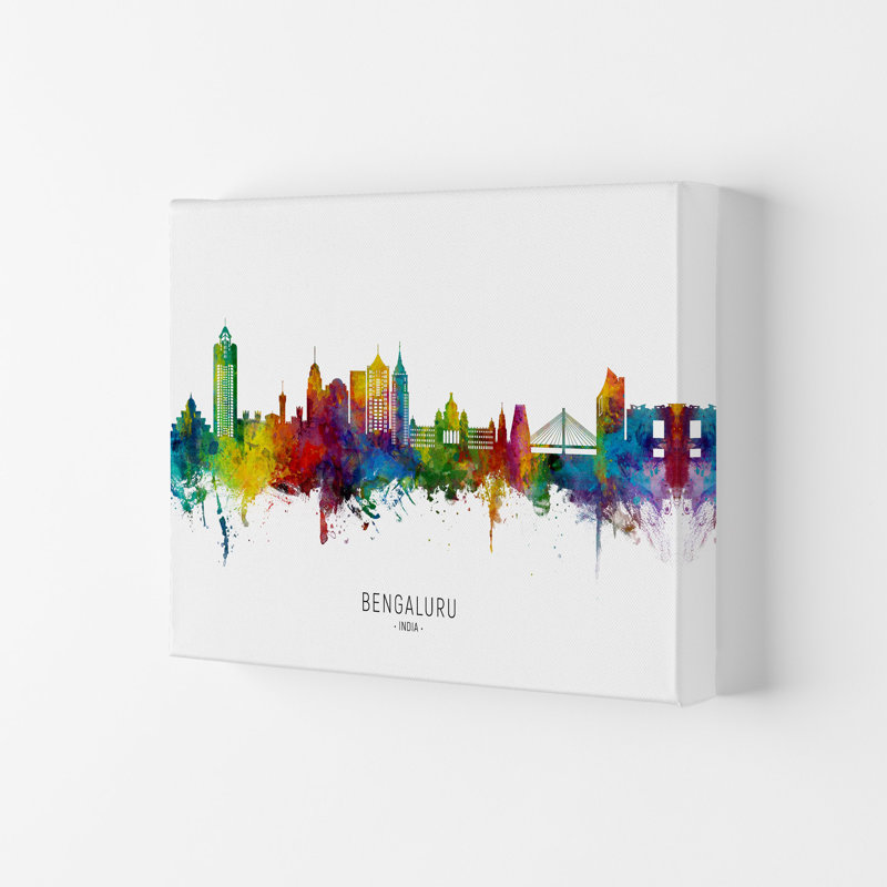 Bengaluru India Skyline by Michael Tompsett - Print, 42cm H x 59.4cm W x 4cm D, Wrapped Canvas