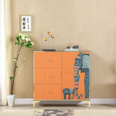 Hand-Painted Entryway Cabinet