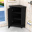 Armoire de rangement de coin de salle de bain en bois avec tablettes réglables-829100963