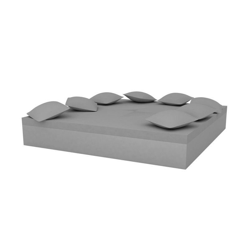 Jut - Lit froid - 8 coussins - 90,5 po x 90,5 po - base - beige, Acier