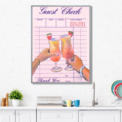 Watermelon Téquila Cheers Check - Art mural cocktails