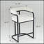Ensemble de 2 tabourets de bar modernes en chenille, chaises à hauteur de comptoir rembourrées avec structure et accoudoirs en métal, chaises de bar en chenille douce et durable pour îlot de cuisine, salle à manger, bar personnel, blanc