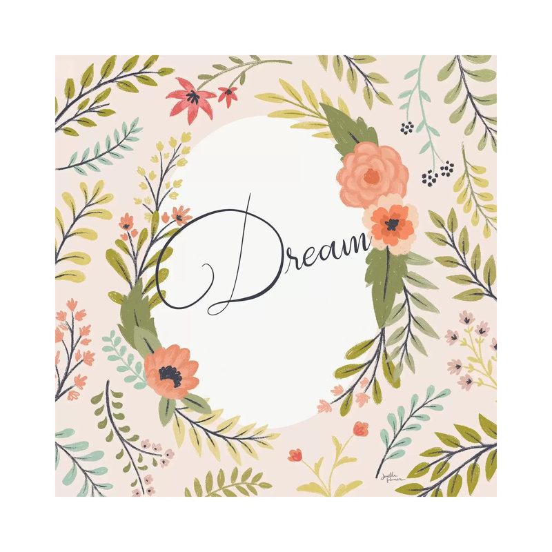 Retro Garden II Pale Blush Dream 1 Piece Wrapped Canvas Wall Art, 66.04 cm H x 66.04 cm W x 3.175 cm D