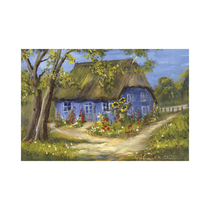 Blue House II by Katharina Schöttler - Wrapped Canvas Panoramic Painting, 20.32 cm H x 30.48 cm W