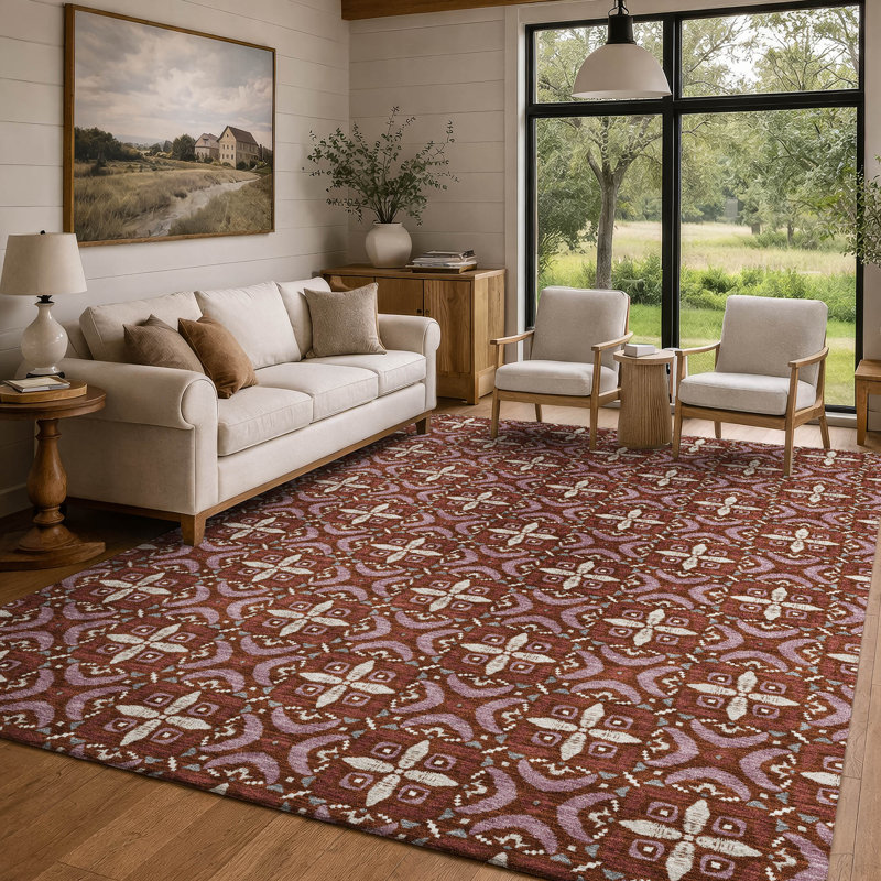Tapis intérieur / extérieur lavable à la machine Chantille ACN2924, Brique, 10 pi x 14 pi