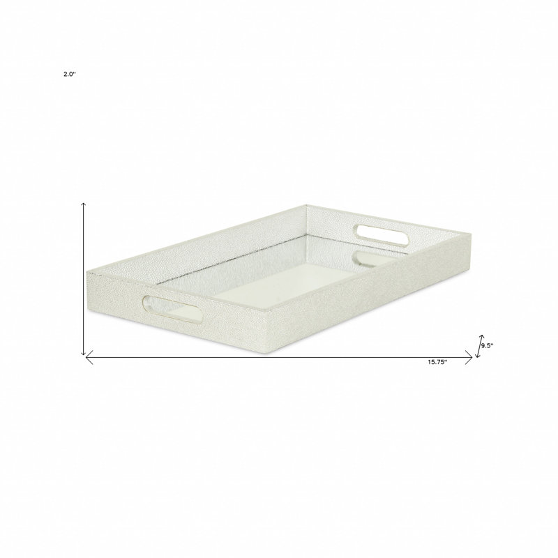 Aimable Tray, 2" x 15.75" x 9.5", Silver