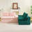 Green&Pink Turtle Velvet Double Chaise Lounge Multifunctional Lazy Sofa-843493911