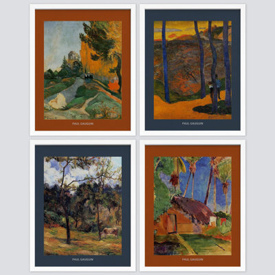 " Vibrant Pastel Country Landscape Variety Nature " 4 - Pieces