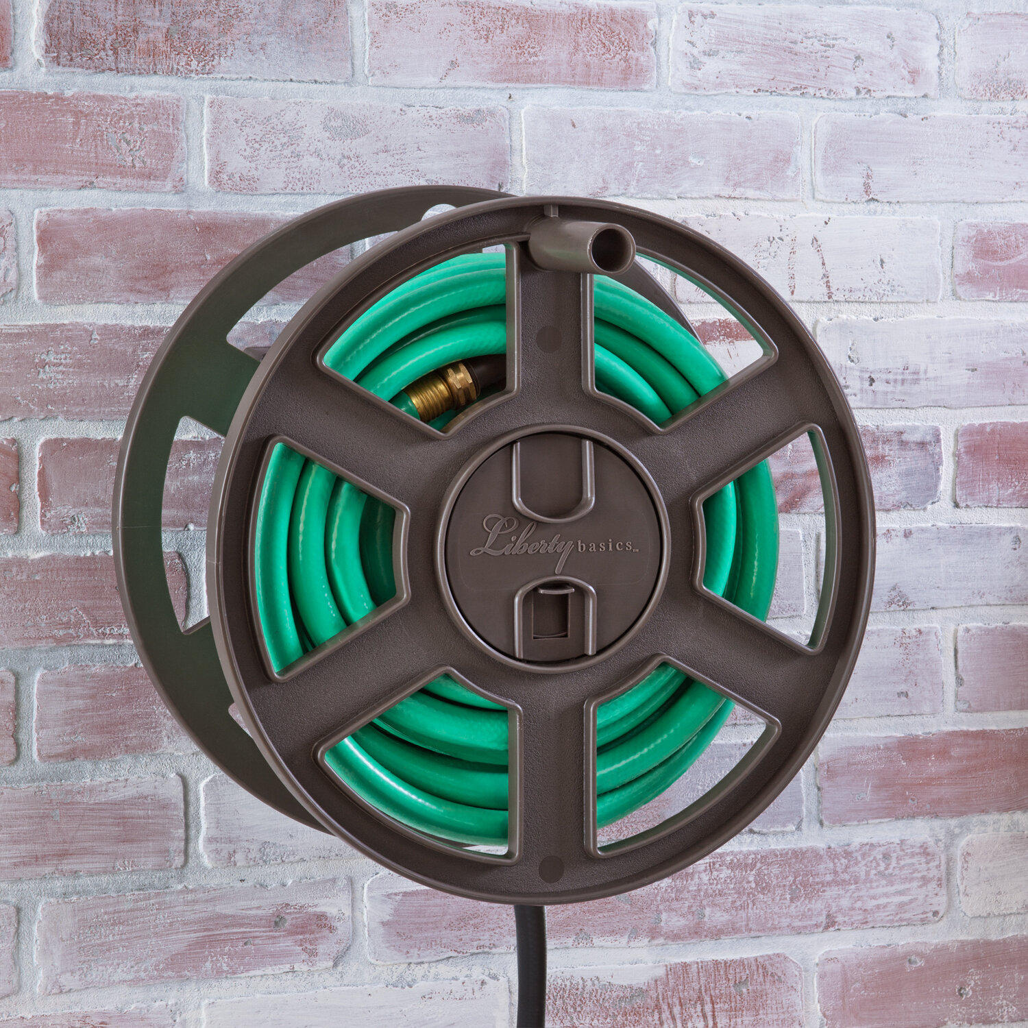 LIBERTY WALL MOUNT HOSE REEL,STEEL,15-1/2 I - Hand Crank Garden Hose Reels  without Hose - GGF2PAY8