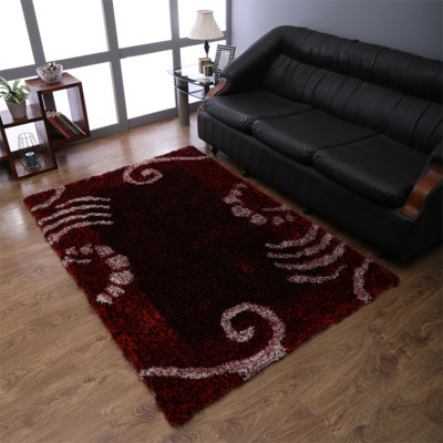 Tapis à poil long en polyester touffeté à la main Crosston