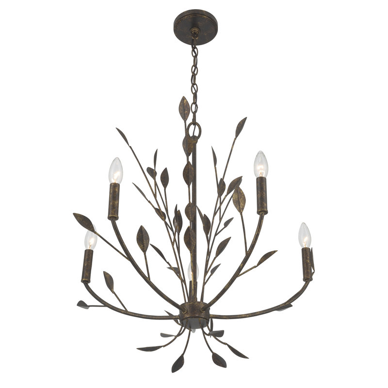 Laska 5-Light Chandelier in Enchanted Bronze by Breegan Jane