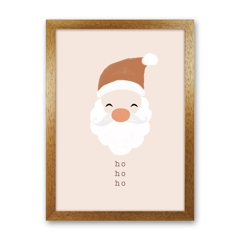 Ho Ho Ho Santa By Orara - Print, 34cm H x 25cm W x 3cm D, Brown Framed