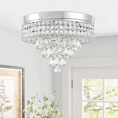 Leverette 4-Light 15.2" Dimmable Crystal Flush Mount