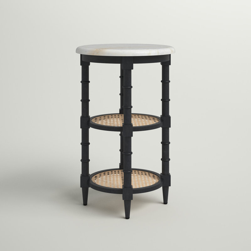 Nilla Marble Top End Table, Black