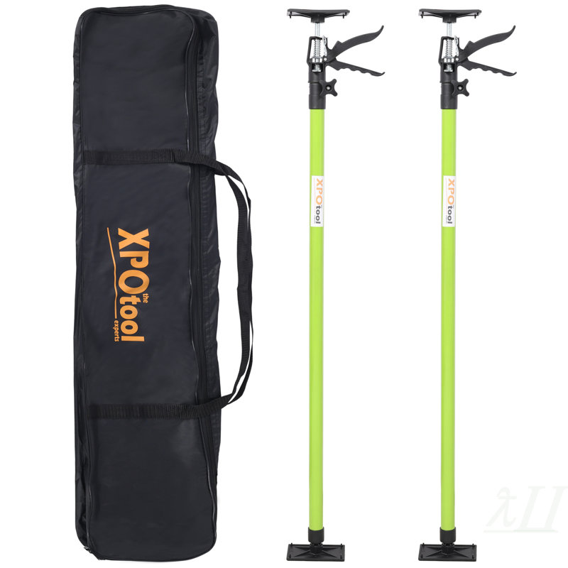 Barre de support réglable 2Pack, système de support en acier à la 3ème main, tige de support pour les barres de soute Jacks, cloisons d'armoire pour l'installation d'armoires, s'étend de 45 à 114 pouces, avec sac de transport