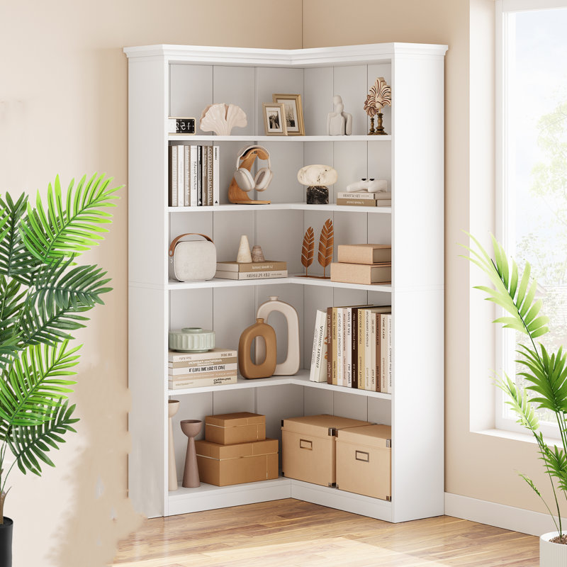 184.9cm H x 90.4cm W Standard Bookcase, White