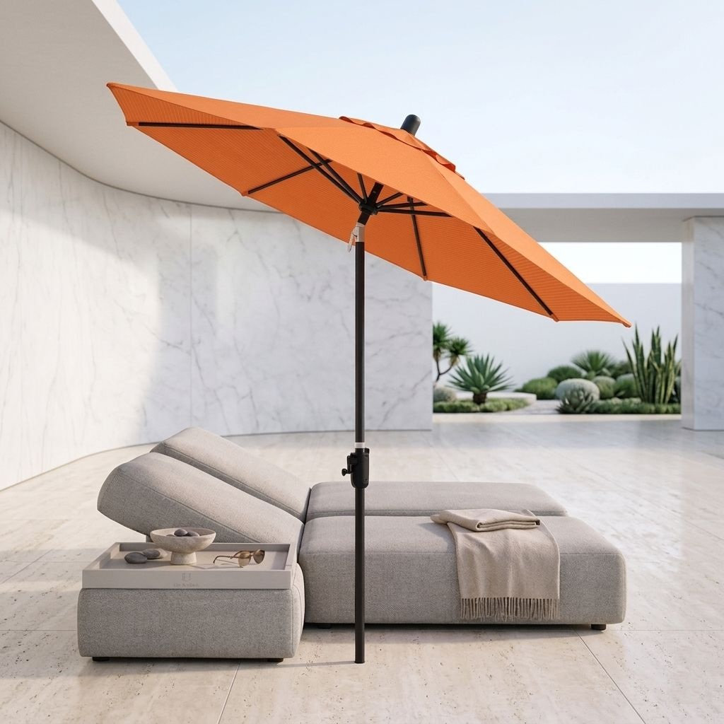 Natalie 8.7' Sunbrella® Market Umbrella, Black Sapphire, Canvas Tuscan Sunbrella® Canvas