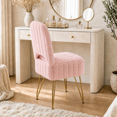 Tabouret de coiffeuse avec dossier, repose-pieds carré avec rangement caché, revêtement en fausse fourrure, capacité de 280 lb, sièges de chambre à coucher et de salon, grand