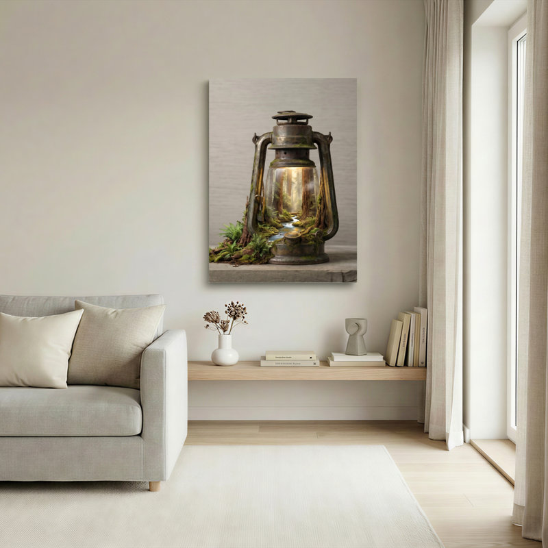 Ensemble de 1 tableau sur toile « Forêt de lanternes », 30"H x 20"W, Toile tendue