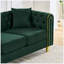 Ensemble de canapé Chesterfield 3 + 2 places en velours vert avec accoudoirs roulés capitonnés et pieds dorés