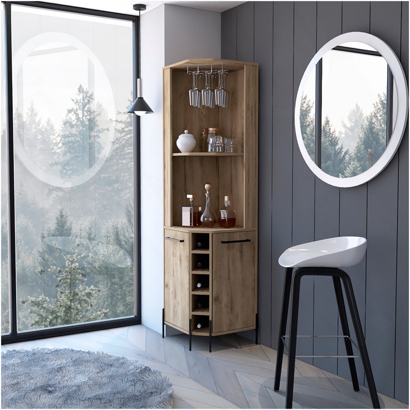 Armoire de bar 5 tablettes Macadamia