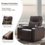 Fauteuil inclinable électrique avec USB, rangement caché, 2 porte-gobelets et plateau pivotant à 360 ° - Fauteuil électrique-1588648722