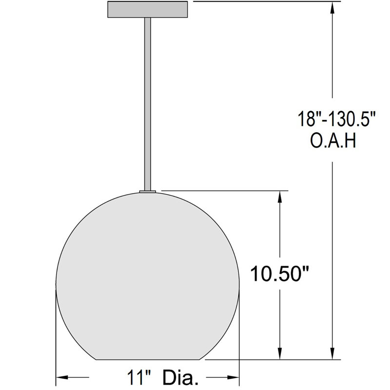 Caviness 1 - Light Brushed Steel Single Pendant, 10.5" H x 11.5" W x 11.5" D, No