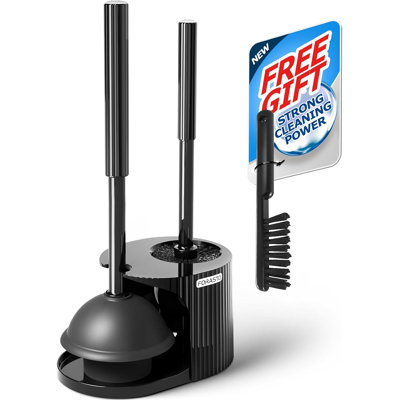 Toilet Bowl Brush & Plunger 2-in-1 Kit