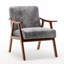 Chaise recouverte de velours avec une silhouette emblématique de style Mid-Century, structure en bois stable et revêtement doux-1810161163