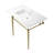 Kingston Brass Edwardian 37-Inch Ceramic Console Sink with Brass Legs-62257202-62257205