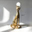 Lampe sur pied avec sculpture de panthère dorée 55,1 po