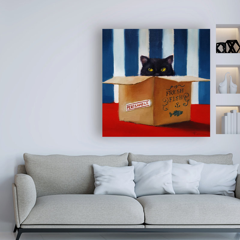 Reproduction d’art sur toile tendue « Cat cambrioleur » par Lucia Heffernan, H 18 po x l 18 po x p 2 po