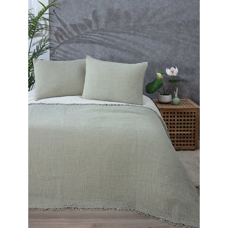 Muslin Shams Cotton Sham Set, Standard/Twin, Green