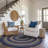 Camyla Farmhouse Braided Jute Blue Area Rug-1839622498