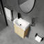 Meuble-lavabo de salle de bain avec lavabo en céramique, 2 portes à fermeture douce, meuble-lavabo autoportant, contreplaqué-112367442