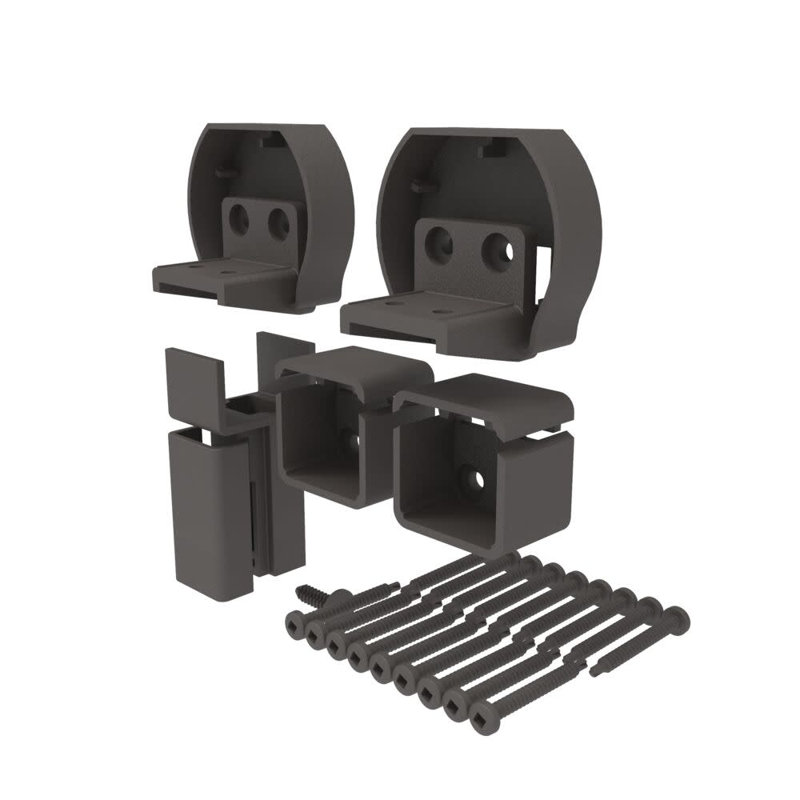 Matte Bronze Aluminum Rail Line Bracket Kit for Decks and Porches
