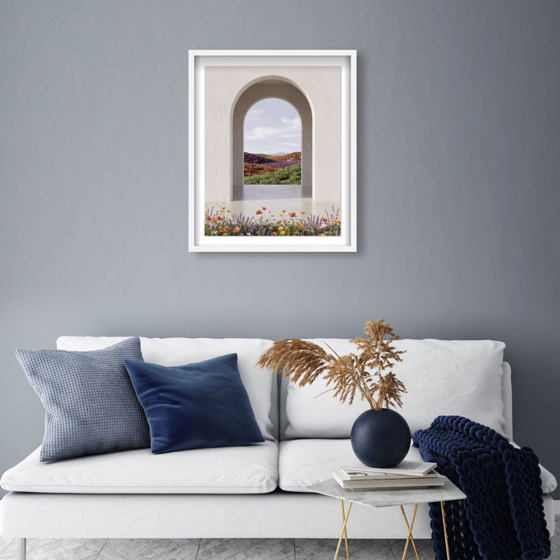 Window to Paradise Framed Graphic Art, 37.5"H x 31.5"W, White Shadowbox