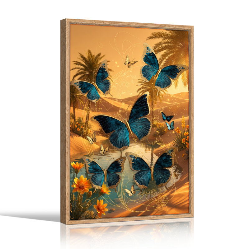 «Butterfly Oasis», reproduction d'art sur toile, ensemble de 1, 36"H x 24"W, Natural
