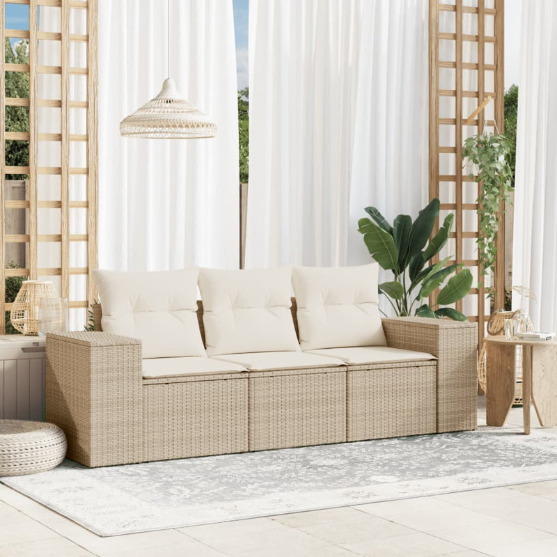 Vidaxl Garden Sofa Set , Cream White, Beige